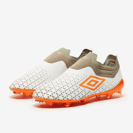 Sepatu Bola Umbro Velocita V Elite FG White Carrot Gray 81647U-JM9