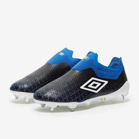 Sepatu Bola Umbro Velocita V Elite SG Black White Blue 81649U-JLQ