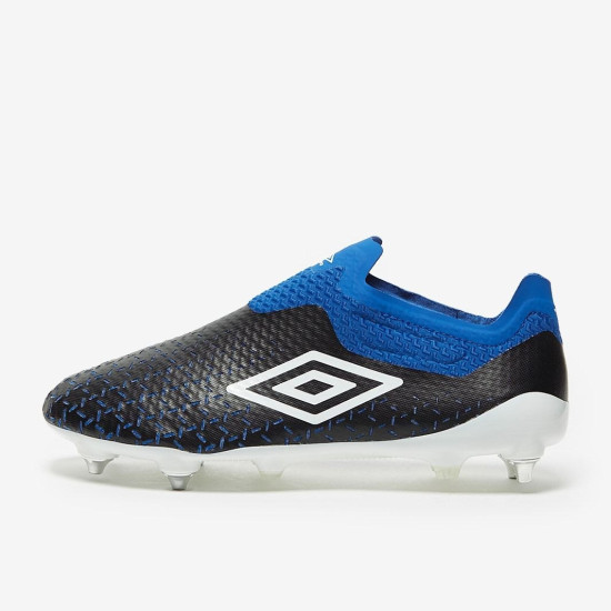 Sepatu Bola Umbro Velocita V Elite SG Black White Blue 81649U-JLQ