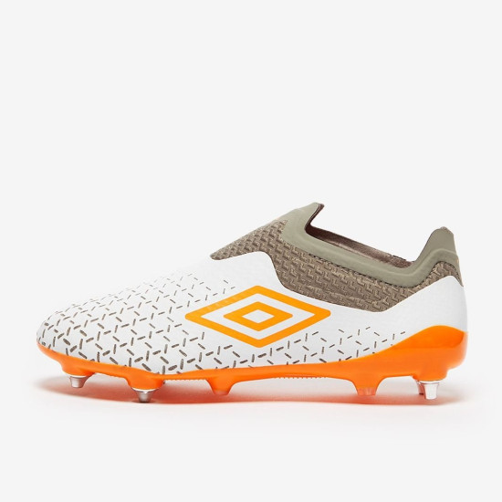 Sepatu Bola Umbro Velocita V Elite SG White Carrot Gray 81649U-JM9