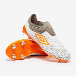 Sepatu Bola Umbro Velocita V Elite SG White Carrot Gray 81649U-JM9