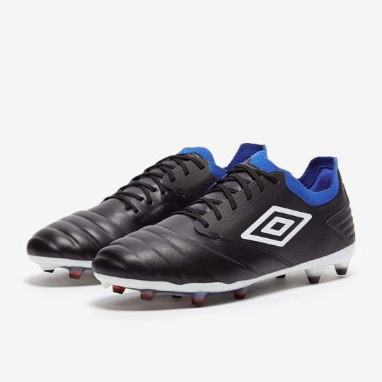 Sepatu Bola Umbro Tocco Pro FG Black White Blue 81650U-JLQ