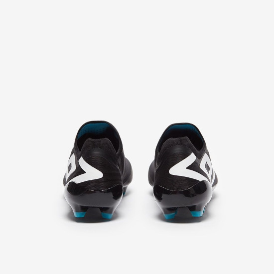 Sepatu Bola Umbro Velocita VI Pro FG Black White Cyan Blue 81682U-SWH