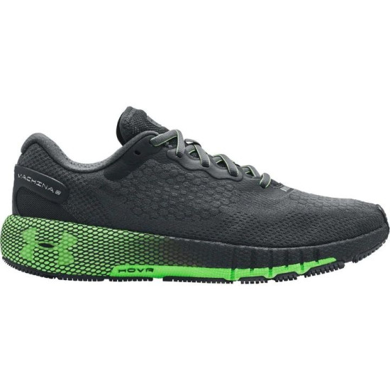 Sepatu Lari Under Armour HOVR Machina 2 Pitch Grey Mod Grey Hyper Green 3023539 104-9.5