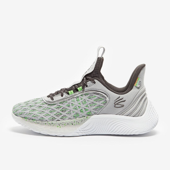 Sepatu Basket Under Armour Curry 9 Mod Gray Jet Gray Stadium Green 3024248-102