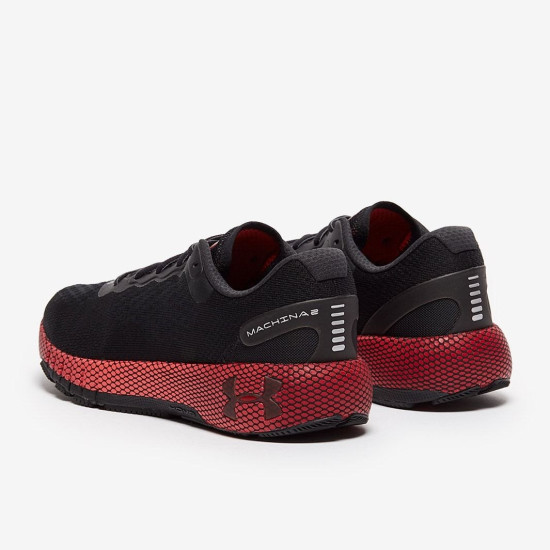 Sepatu Lari Under Armour HOVR Machina 2 CLRSHFT Black Venom Red Black 3024740-001