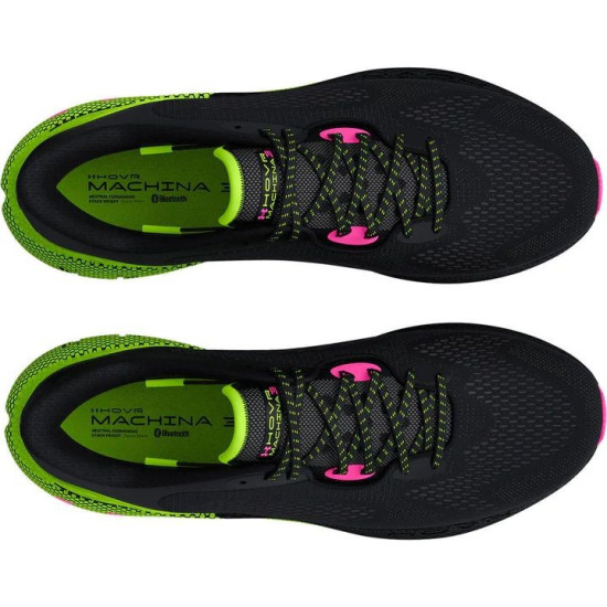 Sepatu Lari Under Armour HOVR Machina 3 Black Lime Surge Rebel Pink 3024899 005-10