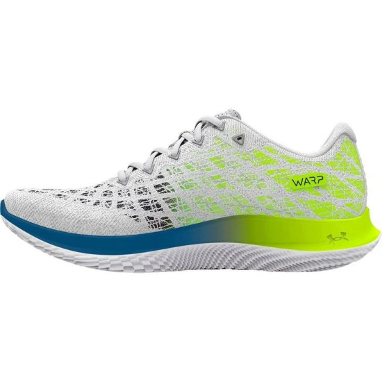 Sepatu Lari Under Armour Flow Velociti Wind 2 White High Vis Yellow Cruise Blue 3024903 101-11