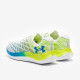 Sepatu Lari Under Armour Flow Velociti Wind 2 White High Vis Yellow Cruise Blue 3024903-101