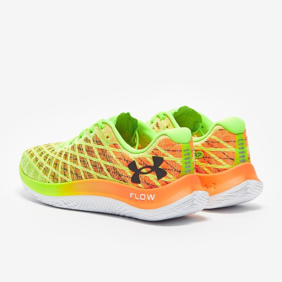 Sepatu Lari Under Armour Flow Velociti Wind 2 Quirky Lime Blaze Orange Black 3024903-300