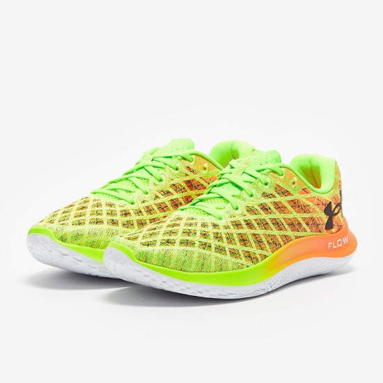 Sepatu Lari Under Armour Flow Velociti Wind 2 Quirky Lime Blaze Orange Black 3024903-300