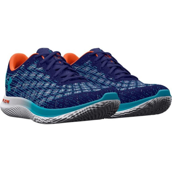 Sepatu Lari Under Armour Flow Velociti Wind 2 Sonar Blue Orange Blast Blue Surf 3024903 501-7