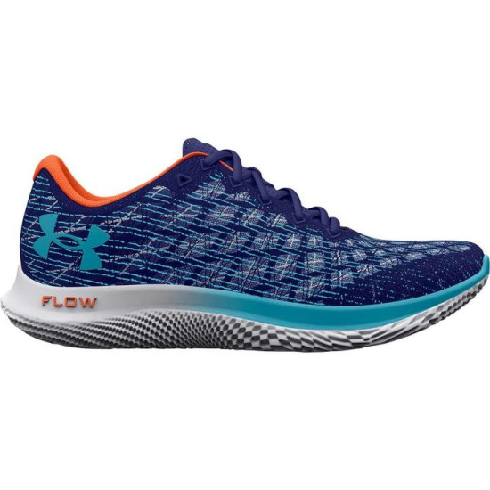 Sepatu Lari Under Armour Flow Velociti Wind 2 Sonar Blue Orange Blast Blue Surf 3024903 501-7