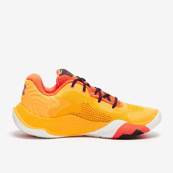 Sepatu Basket Under Armour Spawn 4 Orange Shock White Black 3024971-800