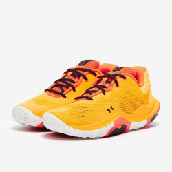 Sepatu Basket Under Armour Spawn 4 Orange Shock White Black 3024971-800