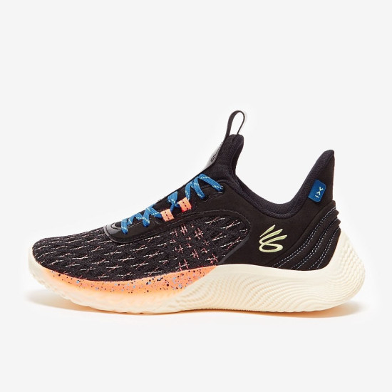 Sepatu Basket Under Armour Curry 9 Black Electric Tangerine Pale Moonlight 3025684-004