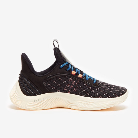 Sepatu Basket Under Armour Curry 9 Black Electric Tangerine Pale Moonlight 3025684-004