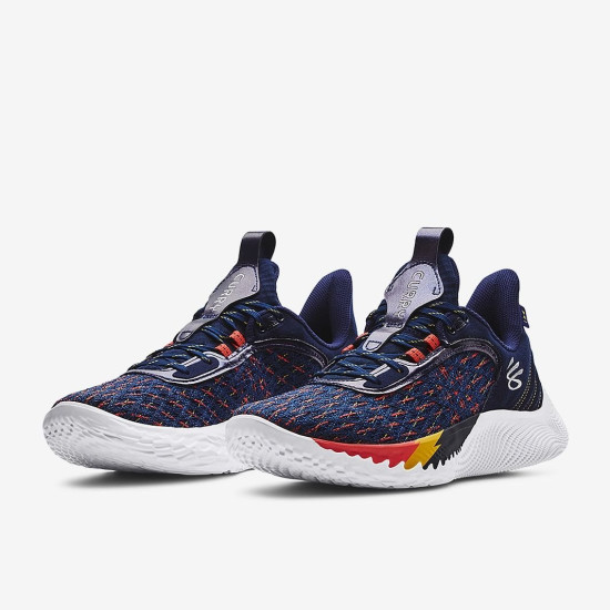 Sepatu Basket Under Armour Curry 9 Midnight Navy Orange White 3025684-406