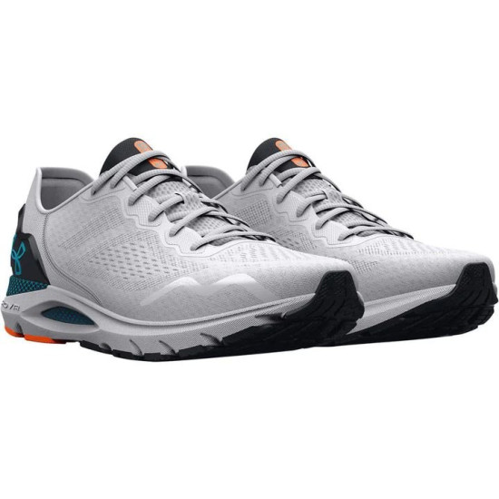 Sepatu Lari Under Armour HOVR Sonic 6 White Black Blue Surf 3026121 102-7.5