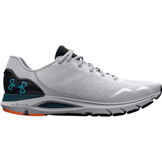 Sepatu Lari Under Armour HOVR Sonic 6 White Black Blue Surf 3026121 102-7.5