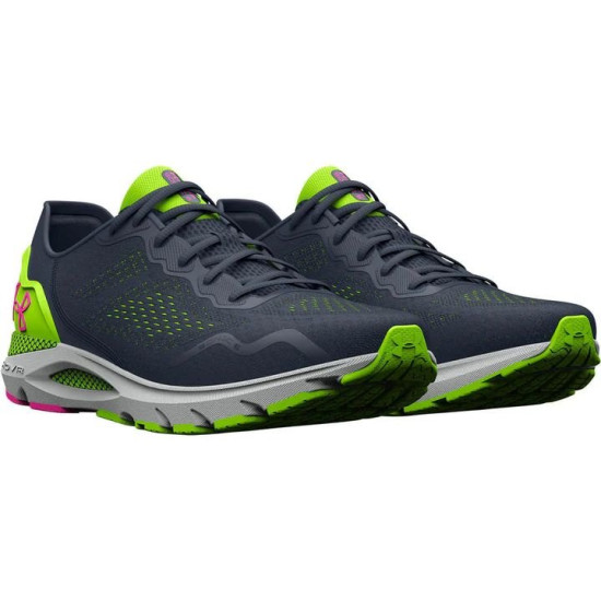 Sepatu Lari Under Armour HOVR Sonic 6 Downpour Grey Lime Surge Rebel Pink 3026121 400-7