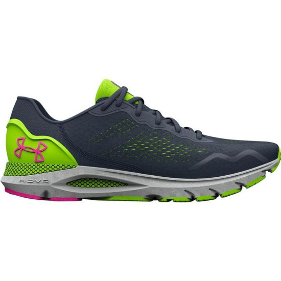 Sepatu Lari Under Armour HOVR Sonic 6 Downpour Grey Lime Surge Rebel Pink 3026121 400-7