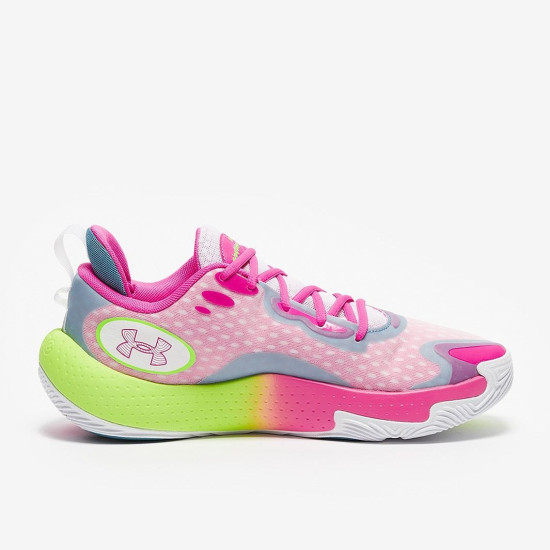 Sepatu Basket Under Armour Spawn 5 White Still Water Rebel Pink 3026285-100