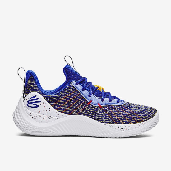 Sepatu Basket Under Armour Curry 10 Royal Taxi White 3026949-400