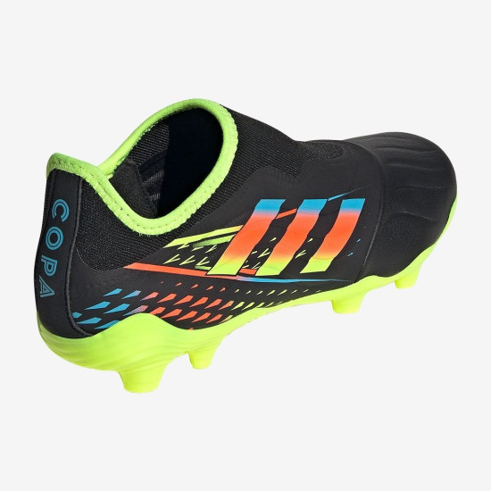 Sepatu Bola Adidas Copa Sense.3 Laceless FG Core Black Bright Cyan Team Solar Yellow GX4135