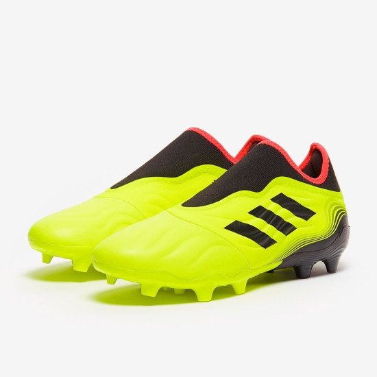 Sepatu Bola Adidas Copa Sense.3 Laceless FG Team Solar Yellow Core Black Solar Red GW3573