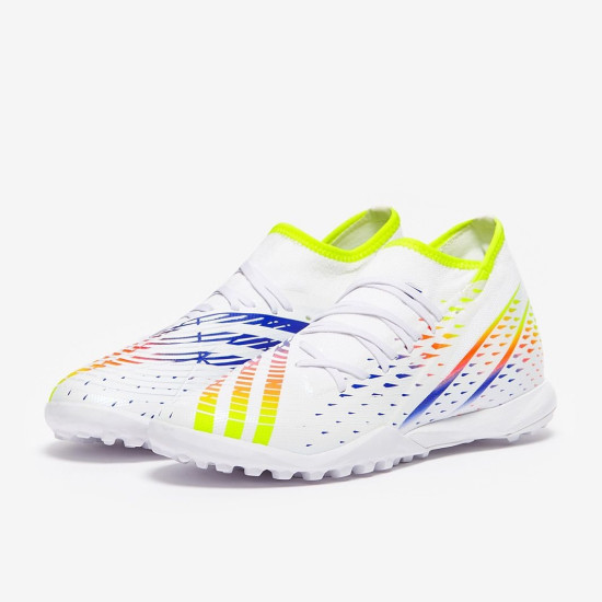 Sepatu Futsal Adidas Predator Edge.3 TF White Solar Yellow Power Blue GW0951