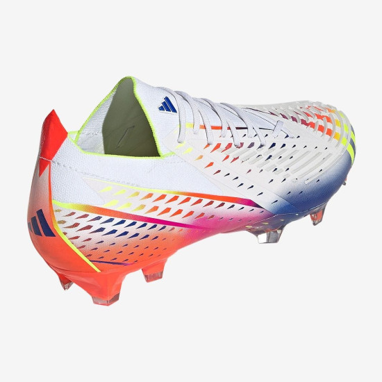 Sepatu Bola Adidas Predator Edge.1 FG White Solar Yellow Power Blue GW1028