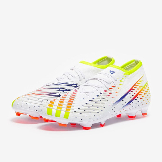 Sepatu Bola Adidas Predator Edge.2 FG White Solar Yellow Power Blue GW1007