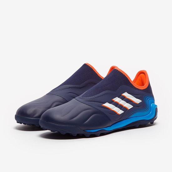 Sepatu Futsal Adidas Copa Sense.3 Laceless TF Team Navy Blue White Blue Rush GW7396