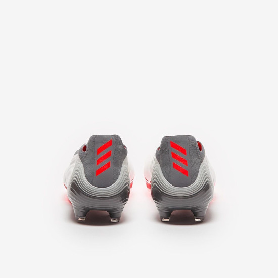Sepatu Bola Adidas Copa Sense+ FG White Solar Red Iron Metallic FY6218