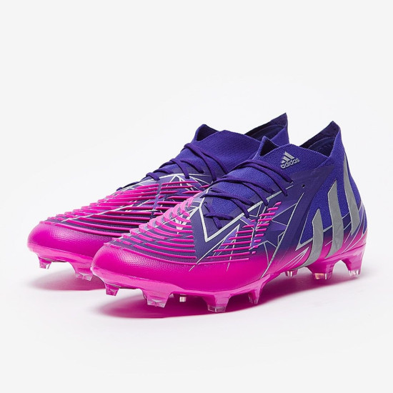 Sepatu Bola Adidas Predator Edge.1 FG Pink Team Collegiate Purple Silver Metallic Team Shock H02934