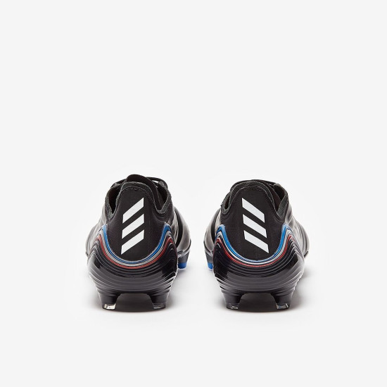 Sepatu Bola Adidas Copa Sense.1 FG Core Black White Blue Rush GW4945
