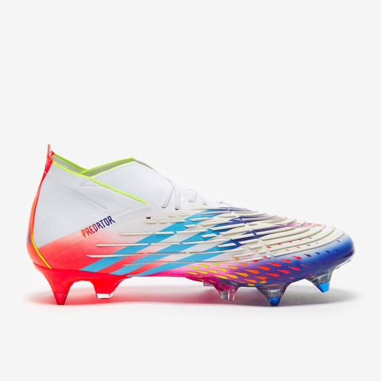 Sepatu Bola Adidas Predator Edge.1 SG White Solar Yellow Power Blue GW1021