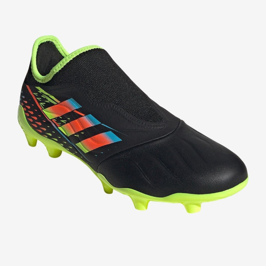 Sepatu Bola Adidas Copa Sense.3 Laceless FG Core Black Bright Cyan Team Solar Yellow GX4135