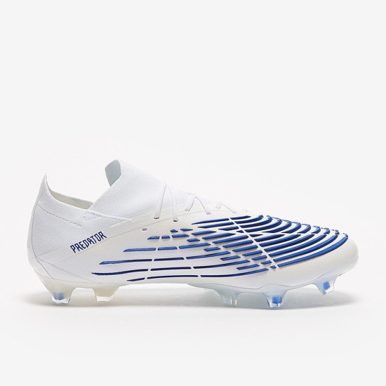 Sepatu Bola Adidas Predator Edge.1 Low FG White Hi Res Blue White GV7388