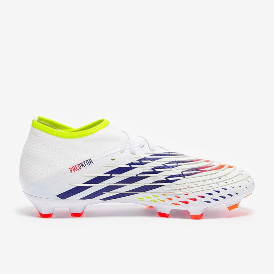 Sepatu Bola Adidas Predator Edge.2 FG White Solar Yellow Power Blue GW1007