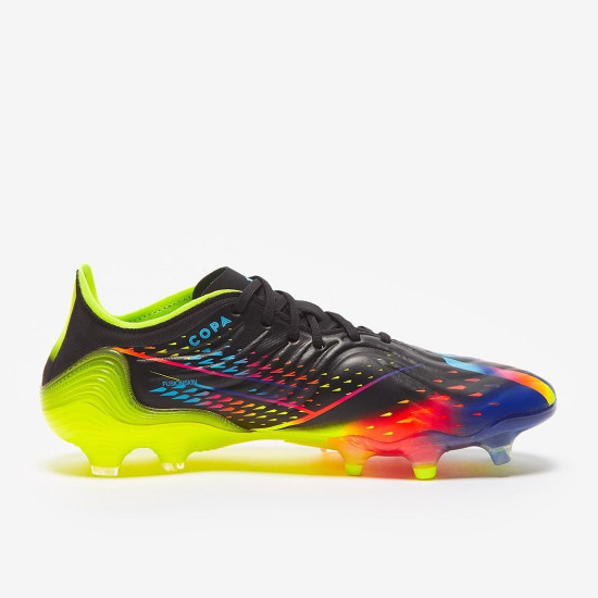 Sepatu Bola Adidas Copa Sense.1 FG Core Black Bright Cyan Team Solar Yellow GW3605