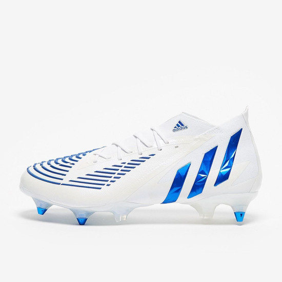 Sepatu Bola Adidas Predator Edge.1 SG White Hi Res Blue White GY5686