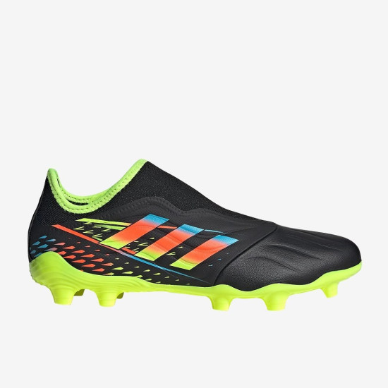 Sepatu Bola Adidas Copa Sense.3 Laceless FG Core Black Bright Cyan Team Solar Yellow GX4135