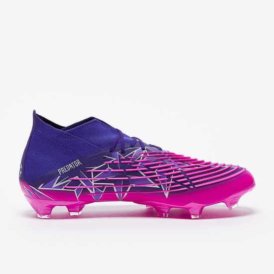 Sepatu Bola Adidas Predator Edge.1 FG Pink Team Collegiate Purple Silver Metallic Team Shock H02934