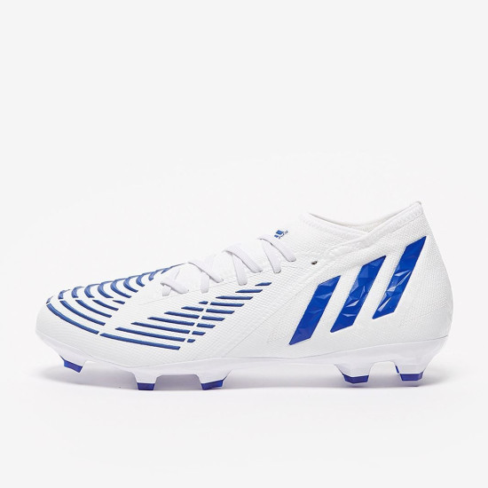 Sepatu Bola Adidas Predator Edge.2 FG White Hi Res Blue White GW2269