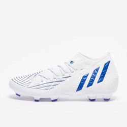 Sepatu Bola Adidas Predator Edge.3 FG White Hi Res Blue White GW2273