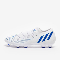 Sepatu Bola Adidas Predator Edge.3 Low FG White Hi Res Blue White GW2279