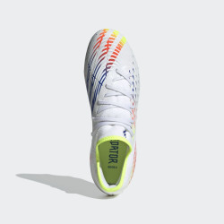 Sepatu Bola Adidas Predator Edge.3 Low FG White Solar Yellow Power Blue GW0995