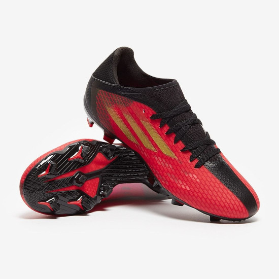 Sepatu Bola Adidas X Speedflow.3 FG Vivid Red Gold Metallic Core Black GY4988